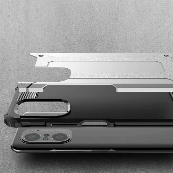 Xiaomi Poco F3 - Kılıf Çift Katman Zırh Tank Crash Military Kapak - 4