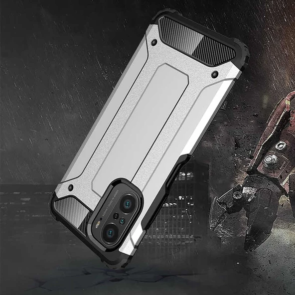 Xiaomi Poco F3 - Kılıf Çift Katman Zırh Tank Crash Military Kapak - 7