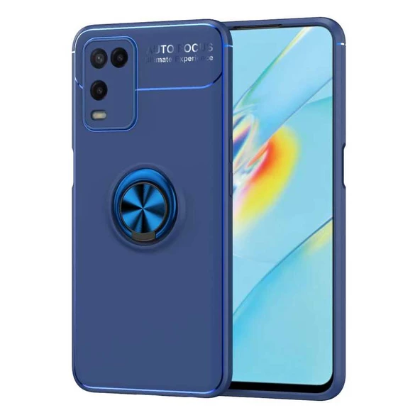 Oppo A54 4G - Kılıf Yüzüklü Karbon Ravel Silikon Kapak