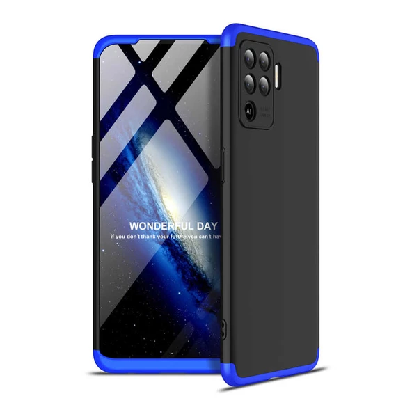 Oppo Reno 5 Lite - Kılıf Parmak izi Yapmayan 3 Parça Ays Kapak