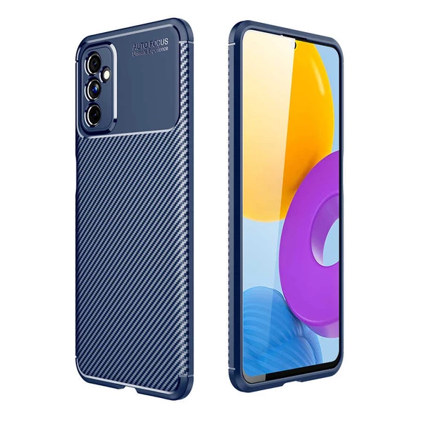 Samsung Galaxy M52 - Kılıf Auto Focus Karbon Negro Silikon Kapak