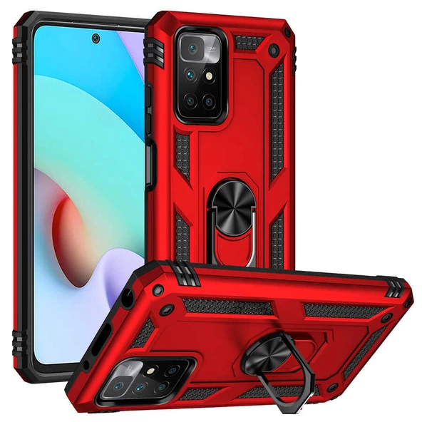 Xiaomi Redmi 10 - Kılıf Yüzüklü Zırh Tank Vega Kapak