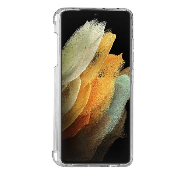 Samsung Galaxy S21 Ultra - Kılıf Kalem Bölmeli Standlı Süper Silikon Kapak - 7
