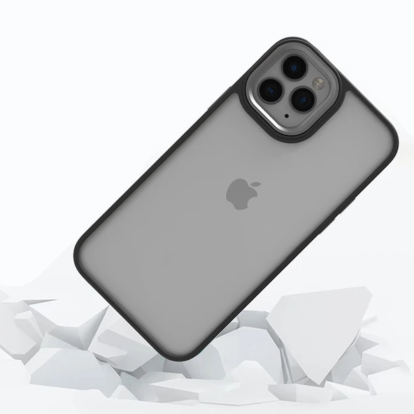 Apple iPhone 11 Pro Max - Kılıf Arkası Şeffaf Kamera Çevresi Parlak Zıt Renkli Flora Kapak - 2