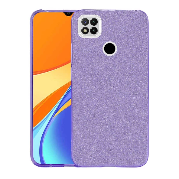 Xiaomi Redmi 9C - Kılıf Simli Koruyucu Shining Silikon