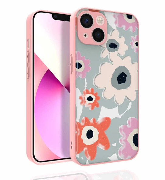 Apple iPhone 13 - Kılıf Desenli Kamera Korumalı Parlak Nora Kapak