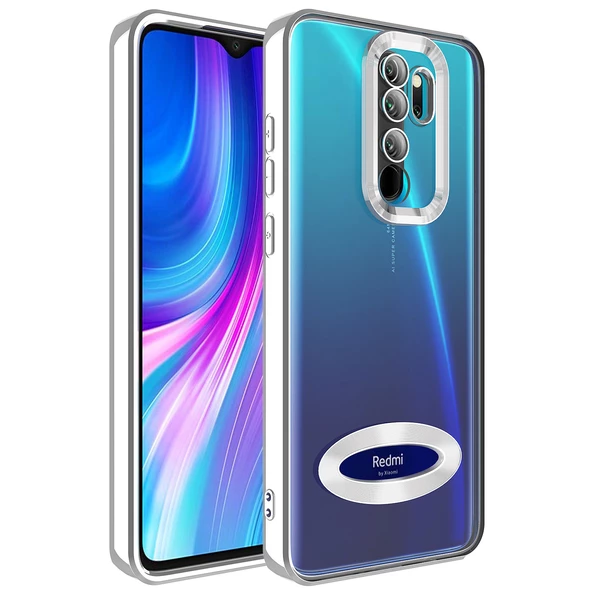 Xiaomi Redmi Note 8 Pro - Kılıf Kamera Korumalı Logo Gösteren Omega Kapak