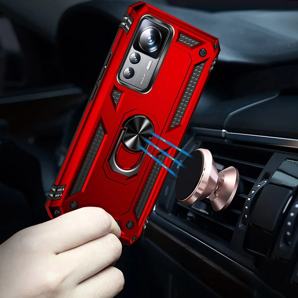 Xiaomi Mi 12T Pro - Kılıf Yüzüklü Zırh Tank Vega Kapak - 4