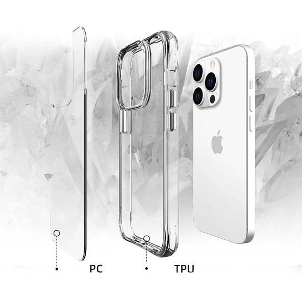 Apple iPhone 13 Pro - Kılıf Şeffaf Ultra İnce Airbag Tasarımlı Okka Kapak - 4