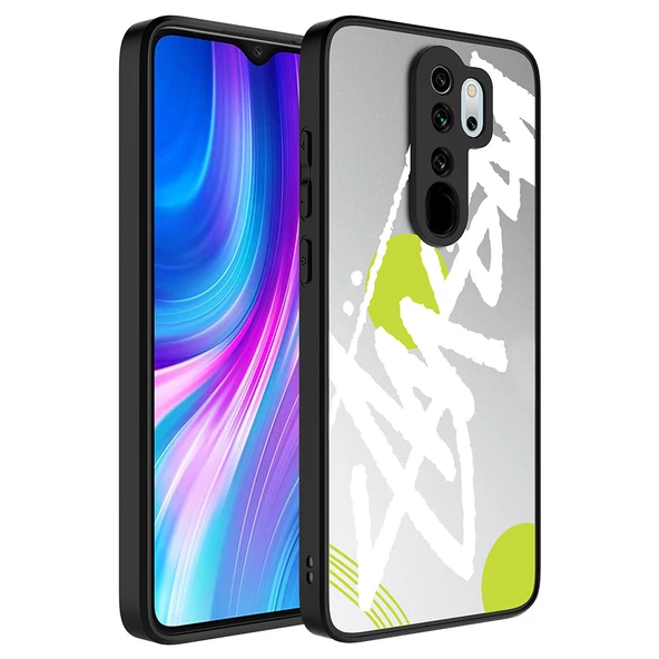 Xiaomi Redmi Note 8 Pro - Kılıf Aynalı Desenli Kamera Korumalı Parlak Mirror Kapak