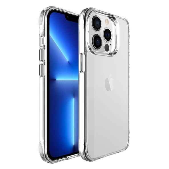 Apple iPhone 13 Pro - Kılıf Şeffaf Ultra İnce Airbag Tasarımlı Okka Kapak
