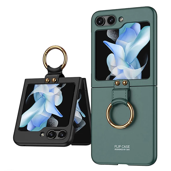 Samsung Galaxy Z Flip 5 - Kılıf Koruyucu Kıpta Yüzüklü Flip Sert Kapak - 6