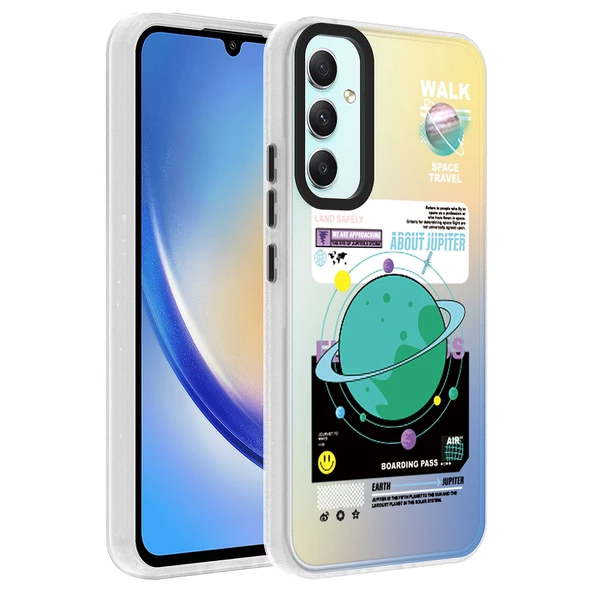 Samsung Galaxy A34 - Kılıf Desenli Dragon Sert Kapak