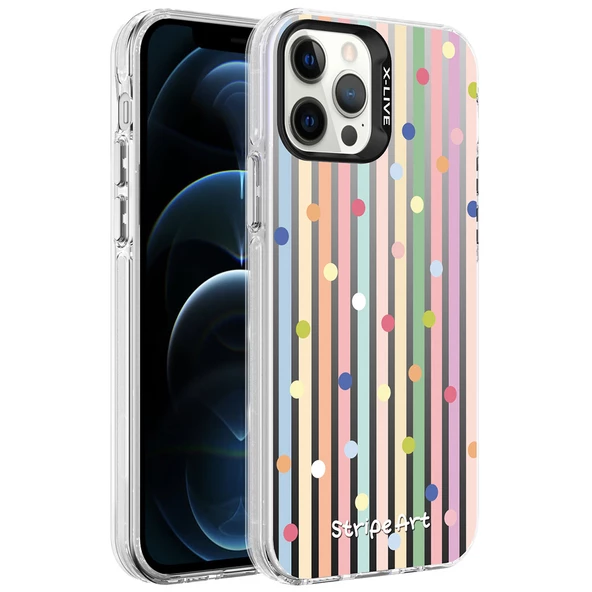 Apple iPhone 12 Pro - Kılıf Desenli Silver Sert Kapak
