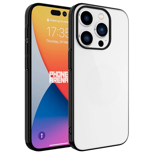 Apple iPhone 15 Pro - Kılıf Sert PC Renkli Çerçeveli Riksos Kapak