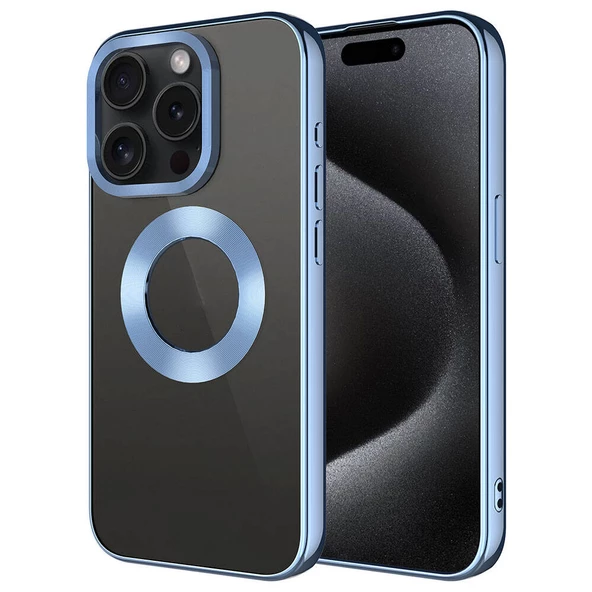 Apple iPhone 15 Pro - Kılıf Tek Kamera Çerçeveli Logo Gösteren Omega Kapak