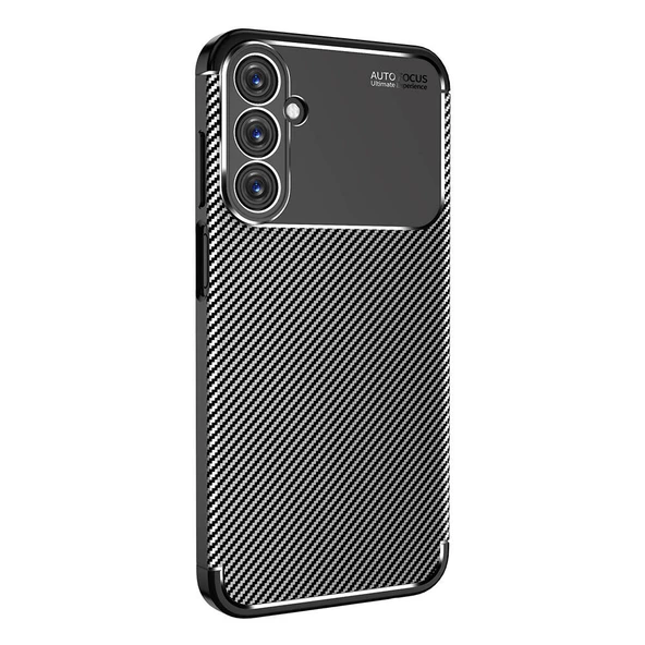 Samsung Galaxy A15 - Kılıf Auto Focus Karbon Negro Silikon Kapak - 1