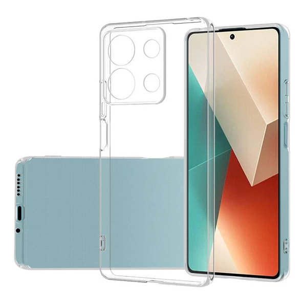 Xiaomi Redmi Note 13 4G - Kılıf Şeffaf Soft Slim Fitt Süper Silikon Kapak