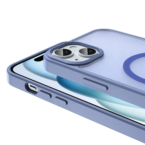 Apple iPhone 14 - Kılıf Magsafe Şarj Özellikli Mat Arka Yüzey Sio Kapak - 3