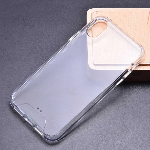 Apple iPhone XR 6.1 - Kılıf Şeffaf Sert Koruyucu Gard Silikon