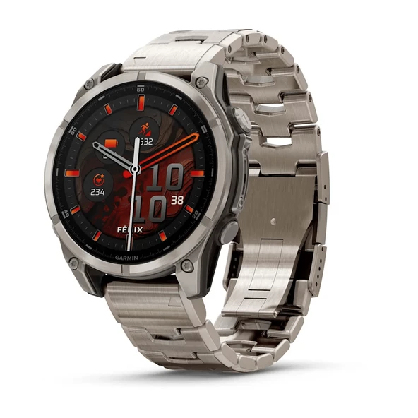 Garmin Fenix 8 – 47mm AMOLED Sapphire Titanyum Vented Titanyum Kayışlı