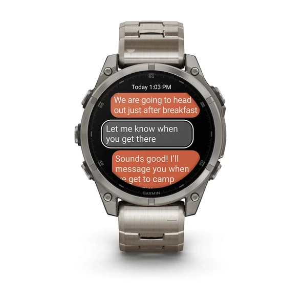 Garmin Fenix 8 – 47mm AMOLED Sapphire Titanyum Vented Titanyum Kayışlı - 5