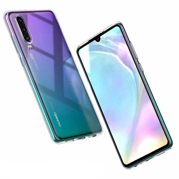 Huawei P30 - Kılıf Şeffaf Soft Slim Fitt Süper Silikon Kapak