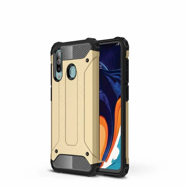Samsung Galaxy A20S - Kılıf Çift Katman Zırh Tank Crash Military Kapak