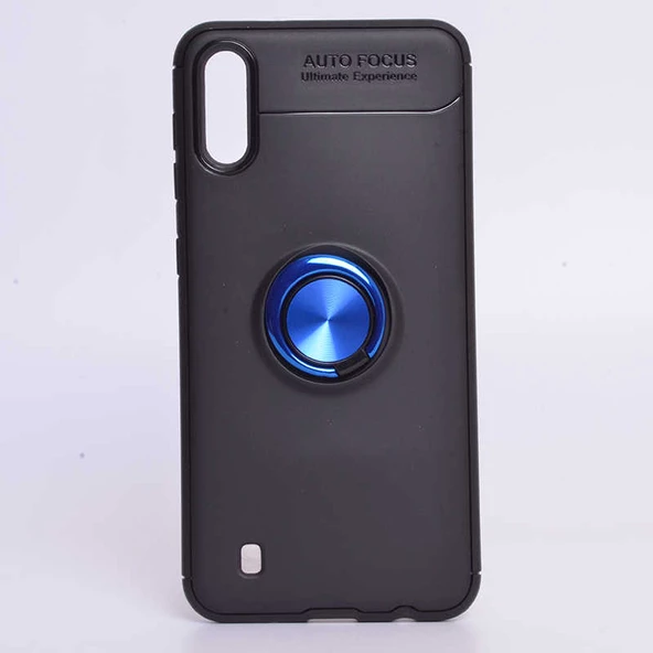 Samsung Galaxy M10 - Kılıf Yüzüklü Karbon Ravel Silikon Kapak