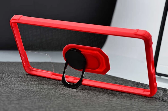 Samsung Galaxy A51 - Kılıf Yüzüklü Arkası Şeffaf Koruyucu Mola Kapak - Resim 2