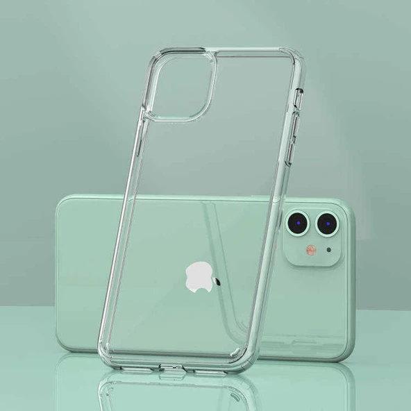 Apple iPhone 11 - Kılıf Sert Cam Gibi Şeffaf Koruyucu Coss Kapak - 5