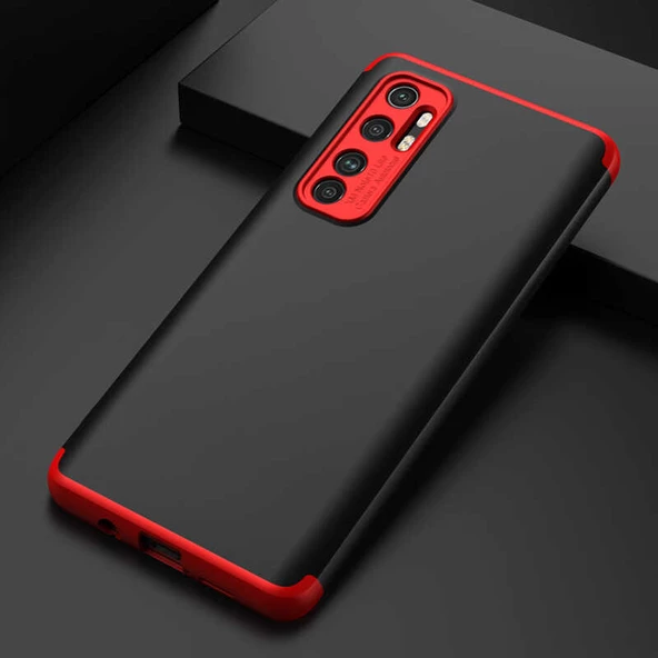 Xiaomi Mi Note 10 Lite - Kılıf Parmak izi Yapmayan 3 Parça Ays Kapak - Resim 5