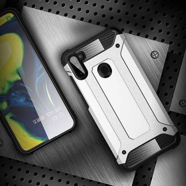 Samsung Galaxy M11 - Kılıf Çift Katman Zırh Tank Crash Military Kapak - Resim 8