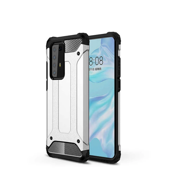 Huawei P40 Pro - Kılıf Çift Katman Zırh Tank Crash Military Kapak