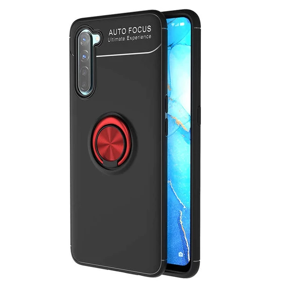 Oppo A91 - Kılıf Yüzüklü Karbon Ravel Silikon Kapak