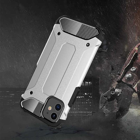 Apple iPhone 12 - Kılıf Çift Katman Zırh Tank Crash Military Kapak - Resim 2