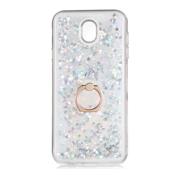 Samsung Galaxy J7 Pro - Kılıf Yüzüklü Simli Sıvılı Milce Kapak ürün görseli 1