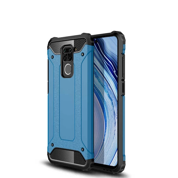 Xiaomi Redmi Note 9 - Kılıf Çift Katman Zırh Tank Crash Military Kapak