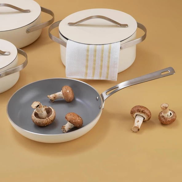 Schafer Moonlight Seramik Tencere Seti-7 Parça-Krem - 3