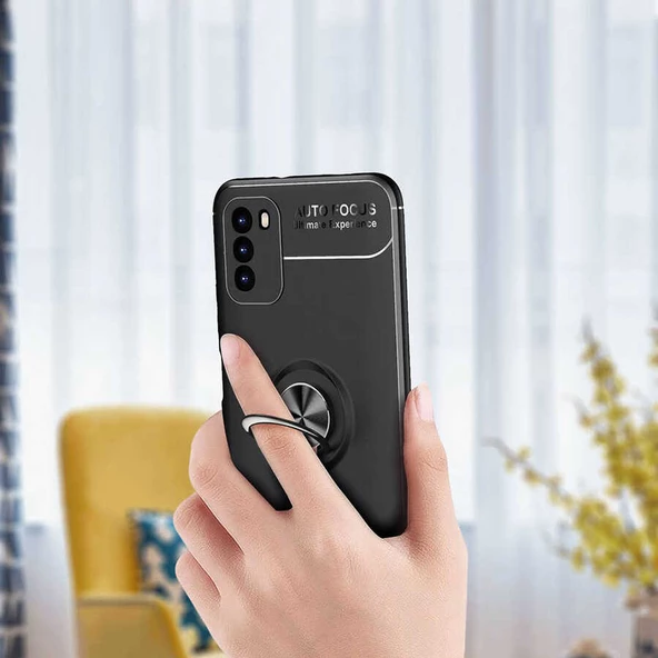 Xiaomi Poco M3 - Kılıf Yüzüklü Karbon Ravel Silikon Kapak - Resim 5