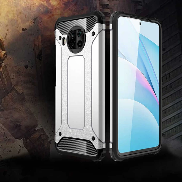 Xiaomi Mi 10T Lite 5G - Kılıf Çift Katman Zırh Tank Crash Military Kapak - Resim 3