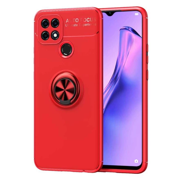 Oppo A15S - Kılıf Yüzüklü Karbon Ravel Silikon Kapak