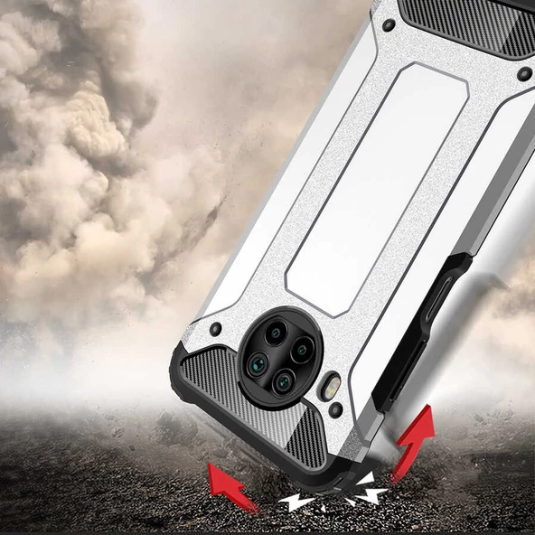 Xiaomi Mi 10T Lite 5G - Kılıf Çift Katman Zırh Tank Crash Military Kapak - Resim 4