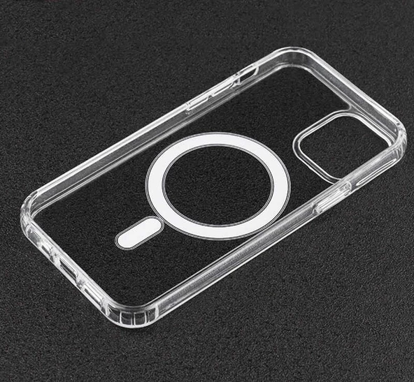 Apple iPhone 11 Pro - Kılıf Wireless Şarj Özellikli Şeffaf Sert Koruyucu Tacsafe Kapak - 4