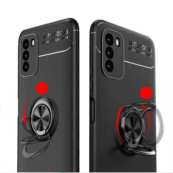 Xiaomi Poco M3 - Kılıf Yüzüklü Karbon Ravel Silikon Kapak - Resim 4