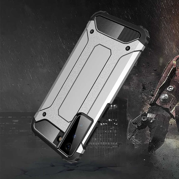 Samsung Galaxy S21 Plus - Kılıf Çift Katman Zırh Tank Crash Military Kapak - Resim 7