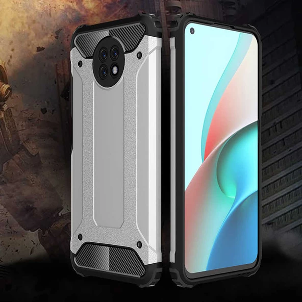 Xiaomi Redmi Note 9 5G - Kılıf Çift Katman Zırh Tank Crash Military Kapak - Resim 2