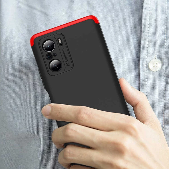 Xiaomi Mi 11İ - Kılıf Parmak izi Yapmayan 3 Parça Ays Kapak - Resim 4