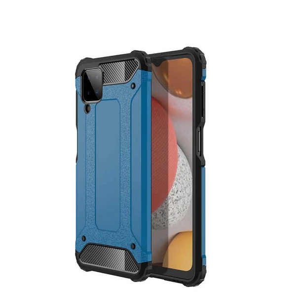 Samsung Galaxy M12 - Kılıf Çift Katman Zırh Tank Crash Military Kapak