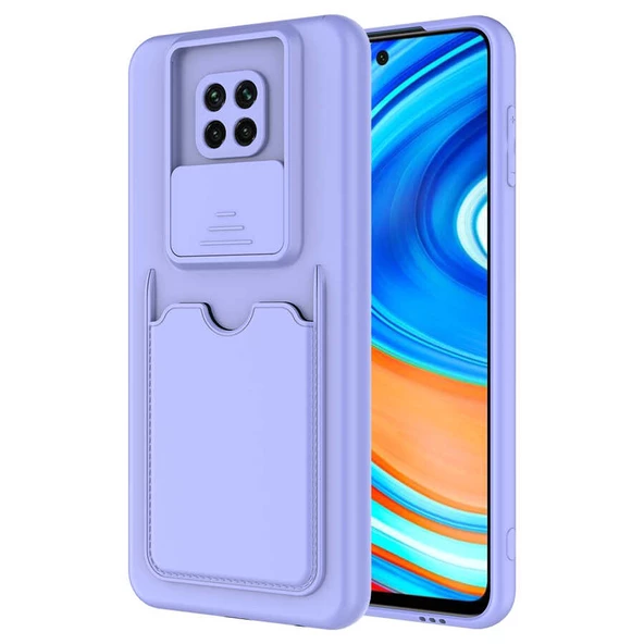 Xiaomi Redmi Note 9 Pro - Kılıf Slayt Sürgülü Kart Bölmeli ​Kartix Kapak